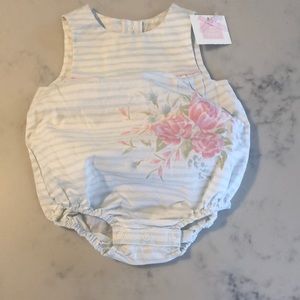 Janie and Jack floral striped bubble